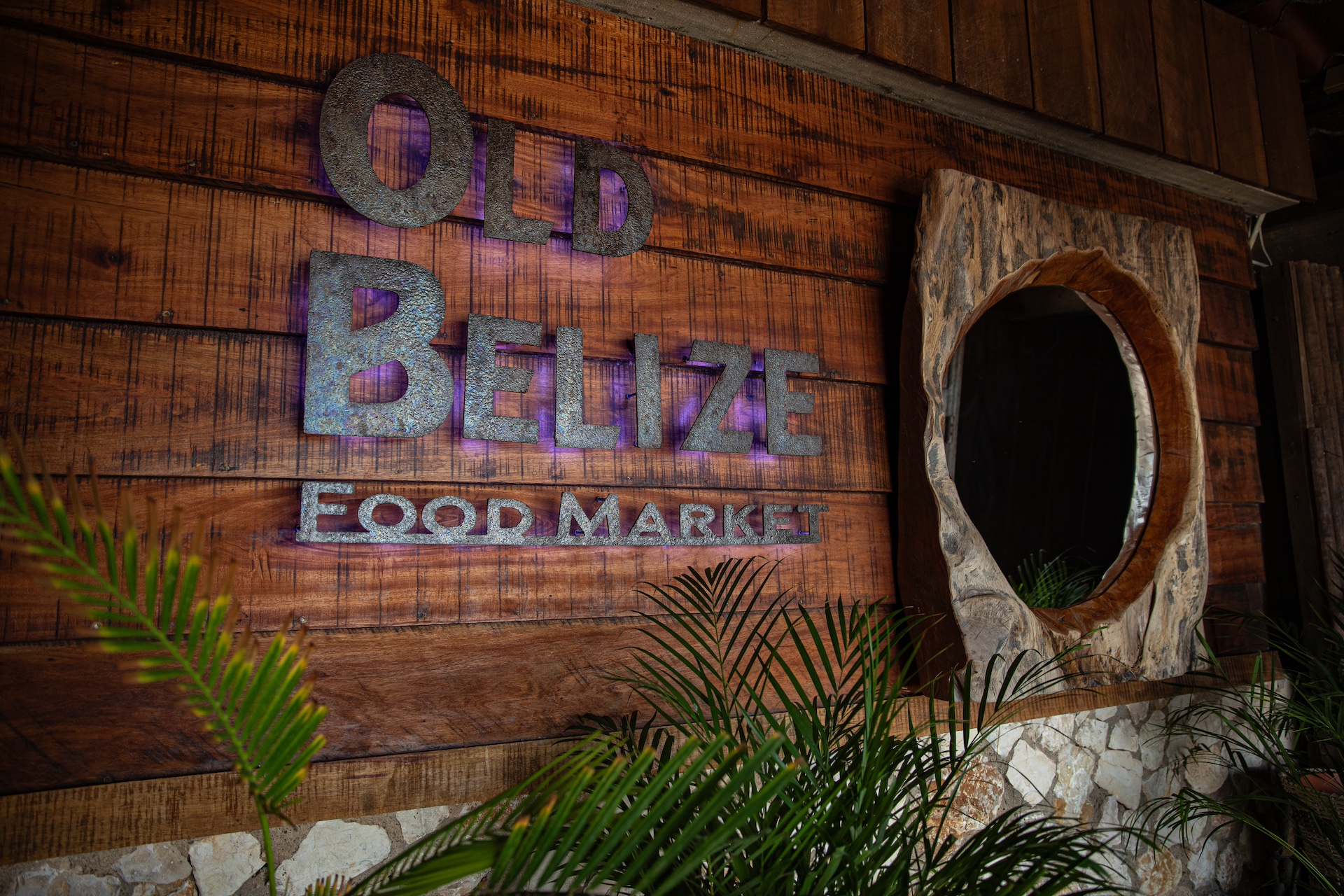 old belize food market wooden entryway